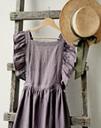 Mauve Long Vintage Linen Apron