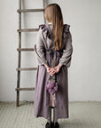 Mauve Long Vintage Linen Apron