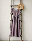 Mauve Long Vintage Linen Apron