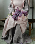Baby Pink Long Vintage Linen Apron