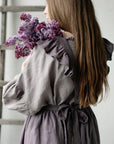 Mauve Long Vintage Linen Apron