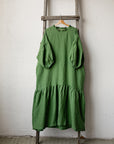 Apple Green Ruffle Kimono Linen Dress