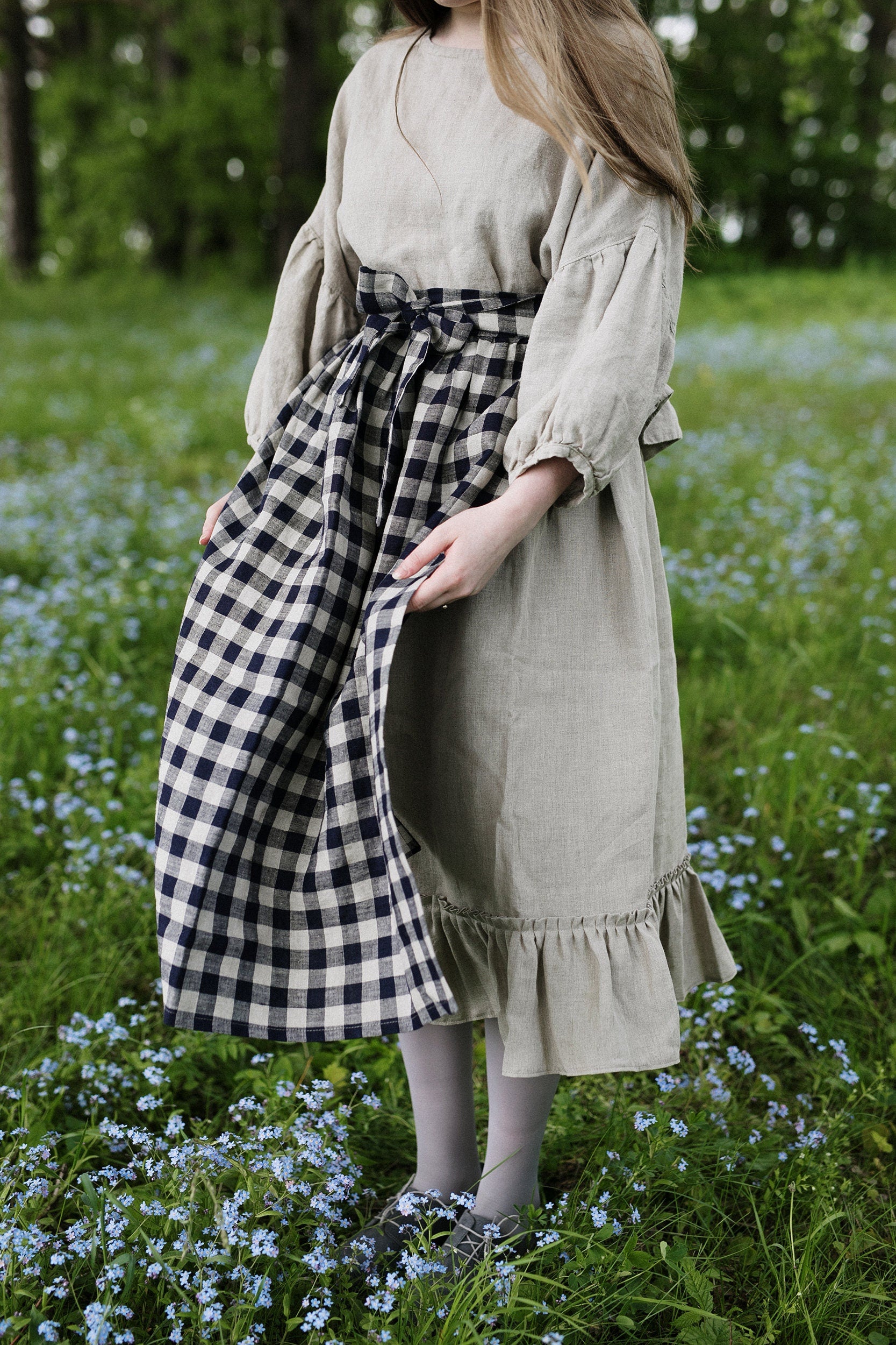 Picnic Festive Apple Linen Apron