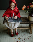 Cherry Little Red Riding Hood Linen Cape