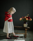 Cherry Little Red Riding Hood Linen Cape