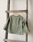 Sage Long Sleeve Button Linen Shirt