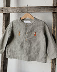 B&W Stripe Long Sleeve Button Linen Shirt