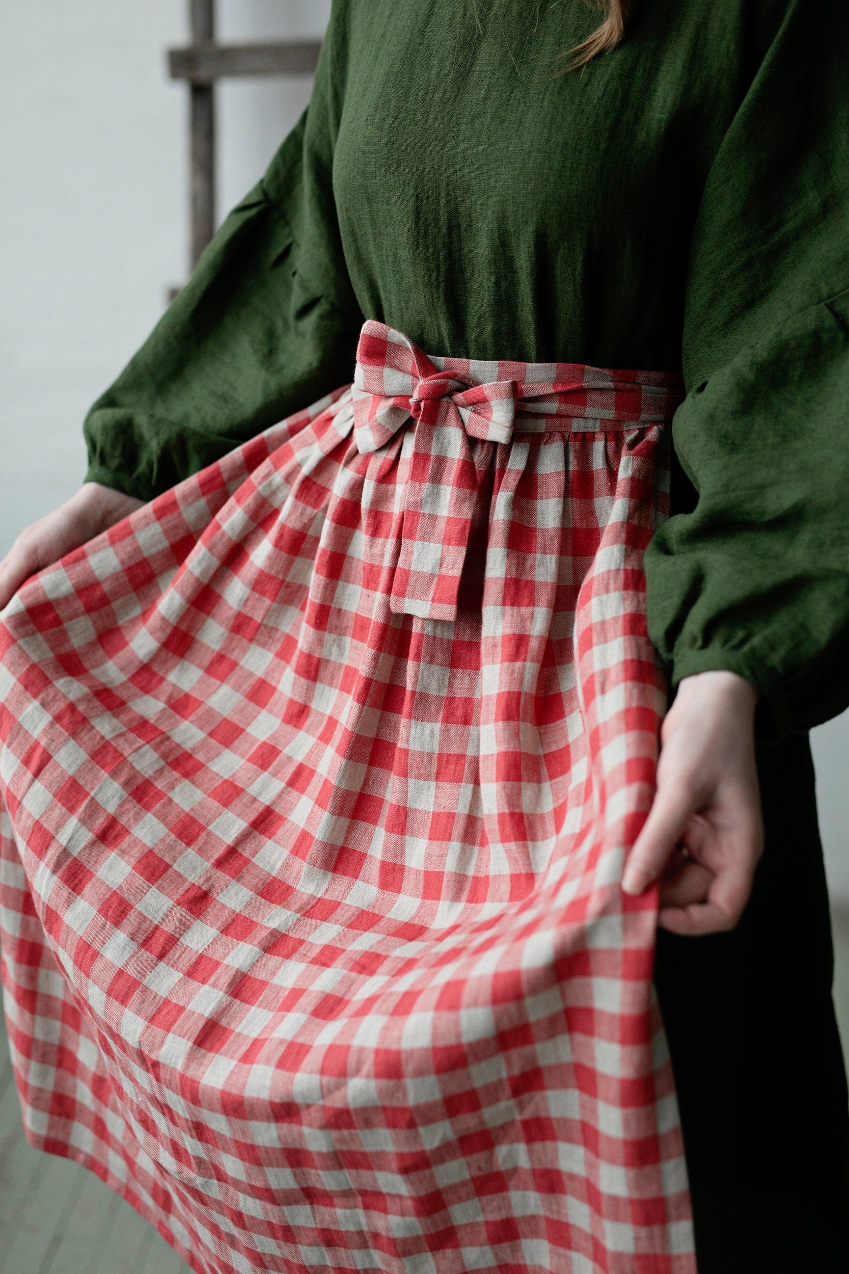 Garden Festive Apple Linen Apron