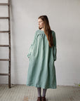 Mint Victorian Linen Dress