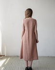 Dusty Rose Sleeveless Linen Dress