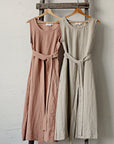 Dusty Rose Sleeveless Linen Dress