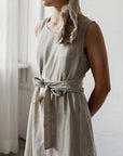 Natural Sleeveless Linen Dress