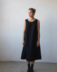 Black Sleeveless Linen Dress