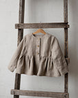 Natural Ruffle Linen Jacket
