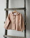 Peach Peter Pan Linen Collar Linen Jacket