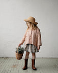 Peach Peter Pan Linen Collar Linen Jacket