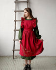 Cherry Midi Vintage Linen Apron