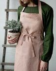 Dusty Rose Traditional Linen Apron