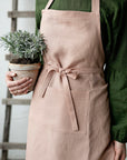 Dusty Rose Traditional Linen Apron