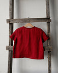 Cherry Short Sleeve Button Linen Shirt