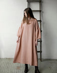 Dusty Rose Kimono Linen Dress