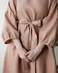 Dusty Rose Kimono Linen Dress