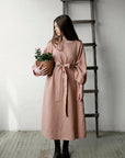 Dusty Rose Kimono Linen Dress