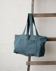 Marine Blue Classic Linen Bag