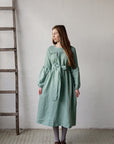Mint Victorian Linen Dress