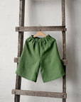Apple Green Short Linen Culottes