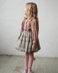 Cottage Plaid Midi Linen Skirt
