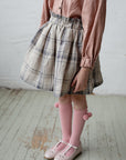 Cottage Plaid Midi Linen Skirt