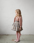 Cottage Plaid Midi Linen Skirt