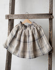 Cottage Plaid Midi Linen Skirt