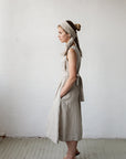 Natural Sleeveless Linen Dress