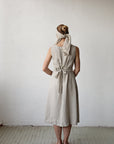 Natural Sleeveless Linen Dress