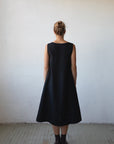 Black Sleeveless Linen Dress
