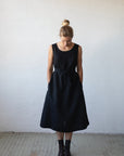 Black Sleeveless Linen Dress