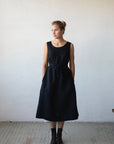 Black Sleeveless Linen Dress