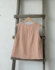 Dusty Rose Sleeveless Linen Top