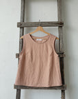 Dusty Rose Sleeveless Linen Top