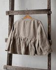 Natural Ruffle Linen Jacket