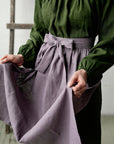 Mauve Apple Linen Apron