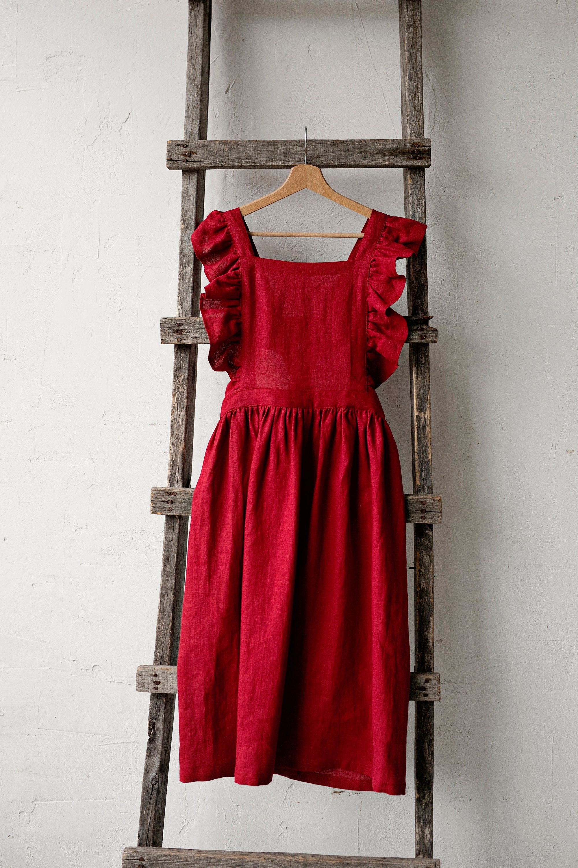 Cherry Midi Vintage Linen Apron