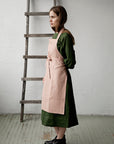 Dusty Rose Traditional Linen Apron