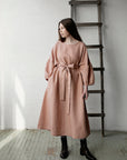 Dusty Rose Kimono Linen Dress