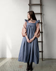 Dusty Blue Prairie Linen Dress