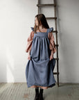 Dusty Blue Prairie Linen Dress