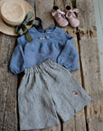 Dusty Blue Short Linen Tunic