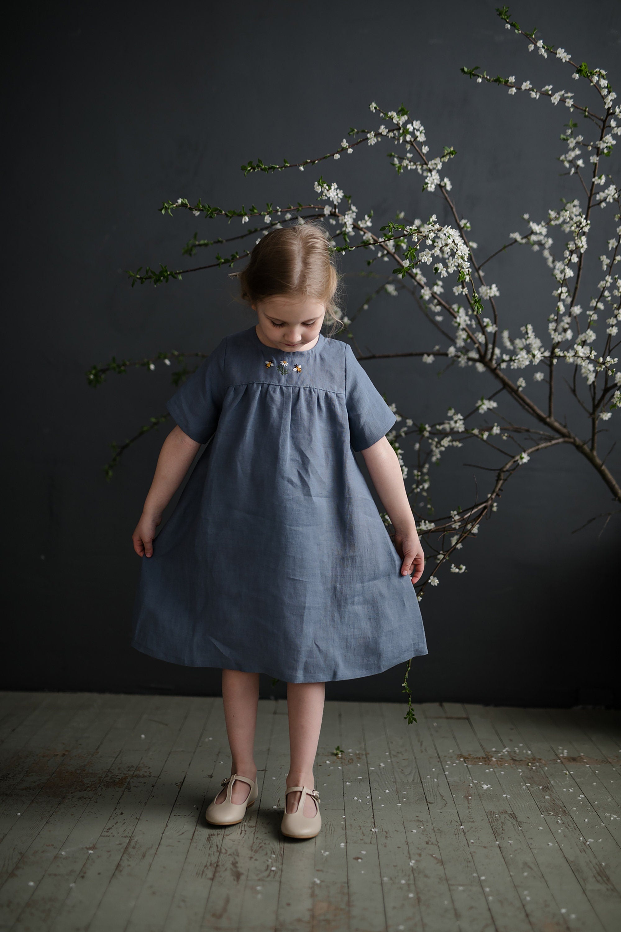 dusty blue sun dress Sara Dusty Blue Dress